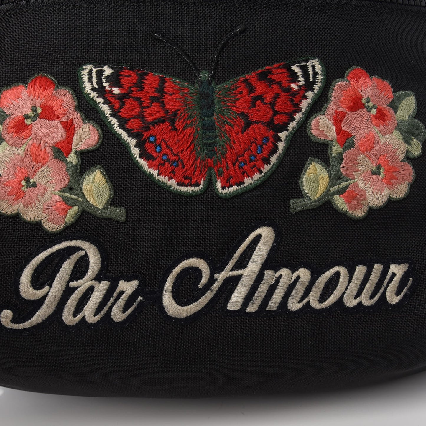 Techno Canvas Web L'Aveugle Par Amour Embroidered Double Buckle Backpack Black