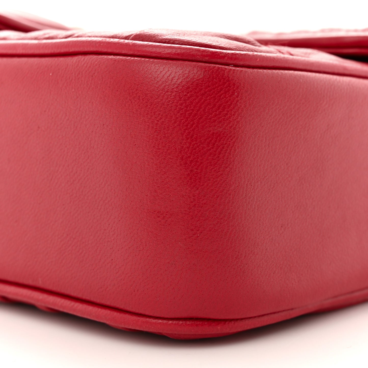 Nappa Gaufre Small Chain Flap Shoulder Bag Fuoco
