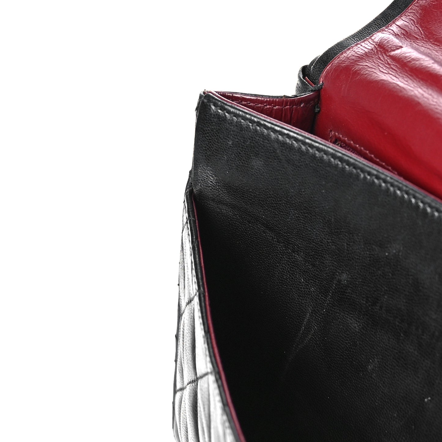 Lambskin Quilted Medium Double Flap Bag Black
