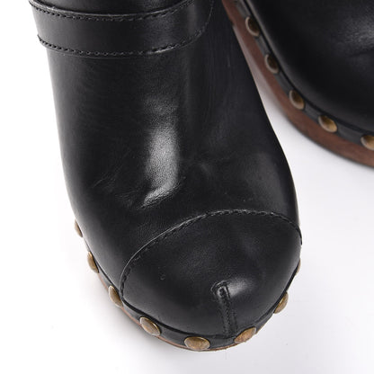 Chanel Calfskin Studded Clogs 35.5 Black 11 of 14