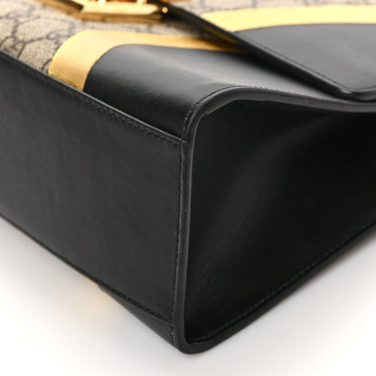 Gucci Calfskin GG Supreme Monogram Medium Padlock Shoulder Bag Black Gold 9 of 9