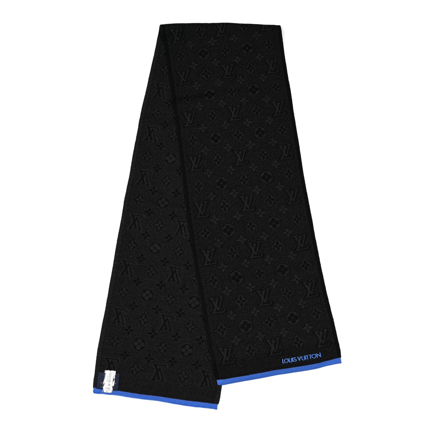 Wool My Monogram Eclipse Scarf Black Blue