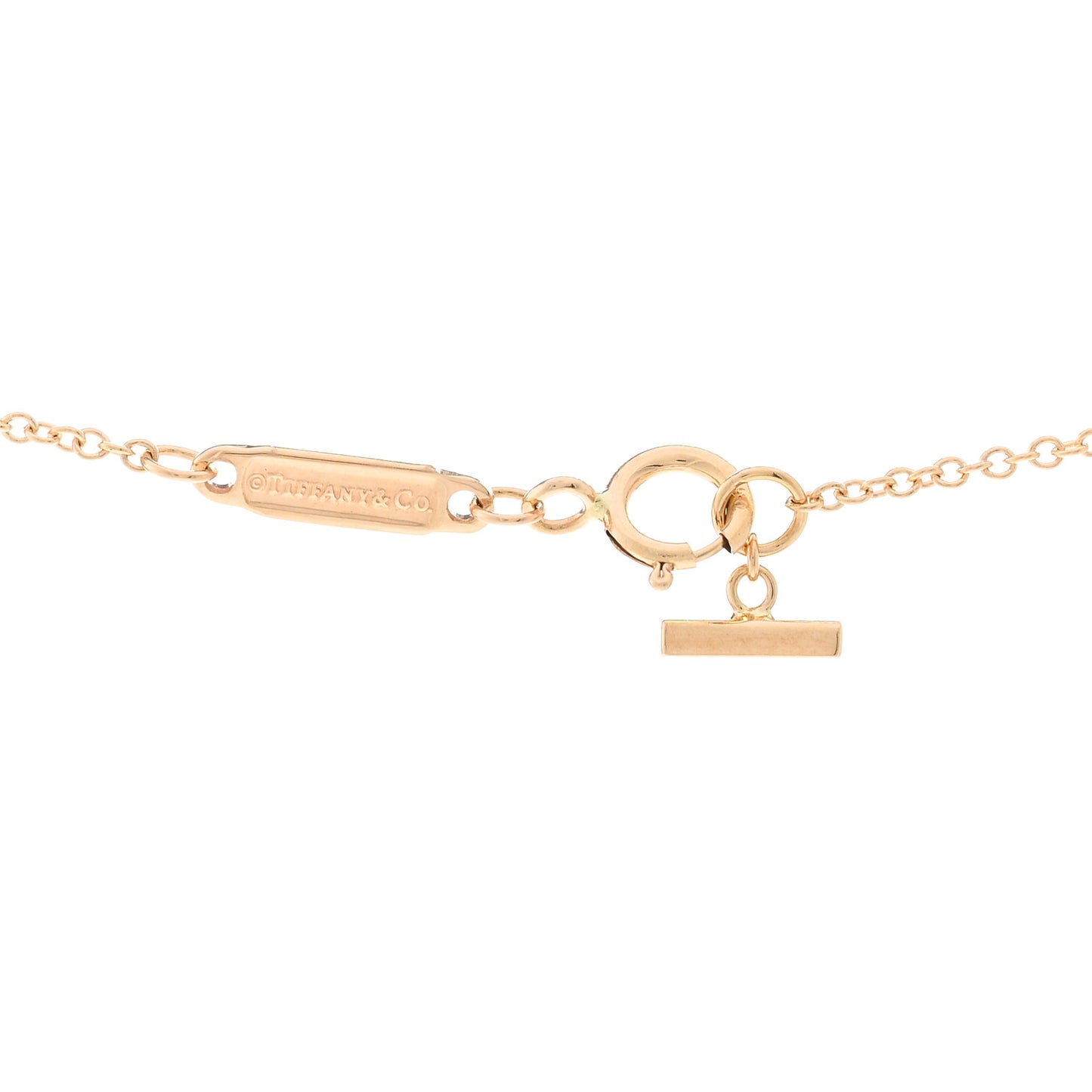 18K Rose Gold Diamond Large T Smile Pendant Necklace