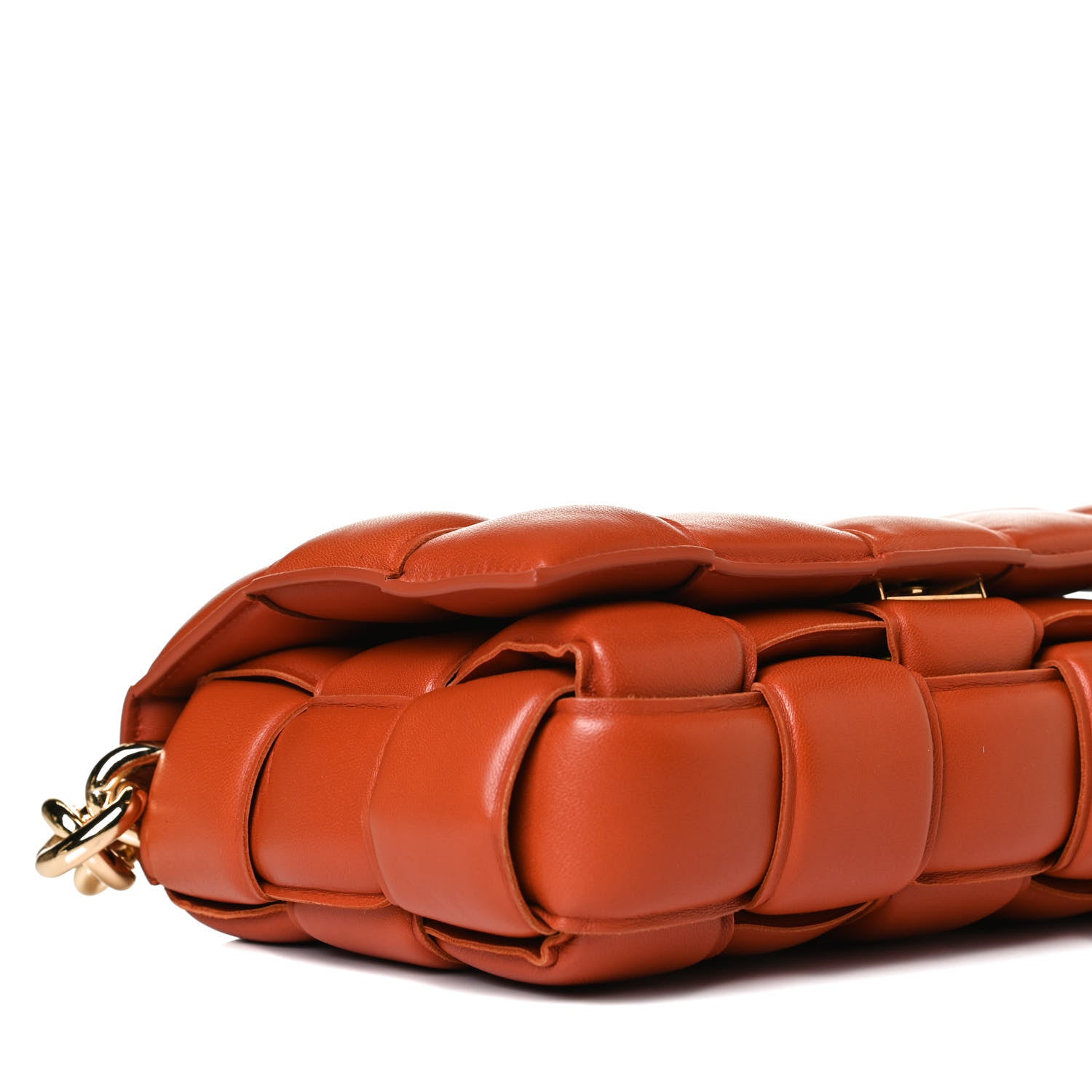 Bottega Veneta Lambskin Maxi Intreccio Padded Chain Cassette Crossbody Bag Maple 10 of 17