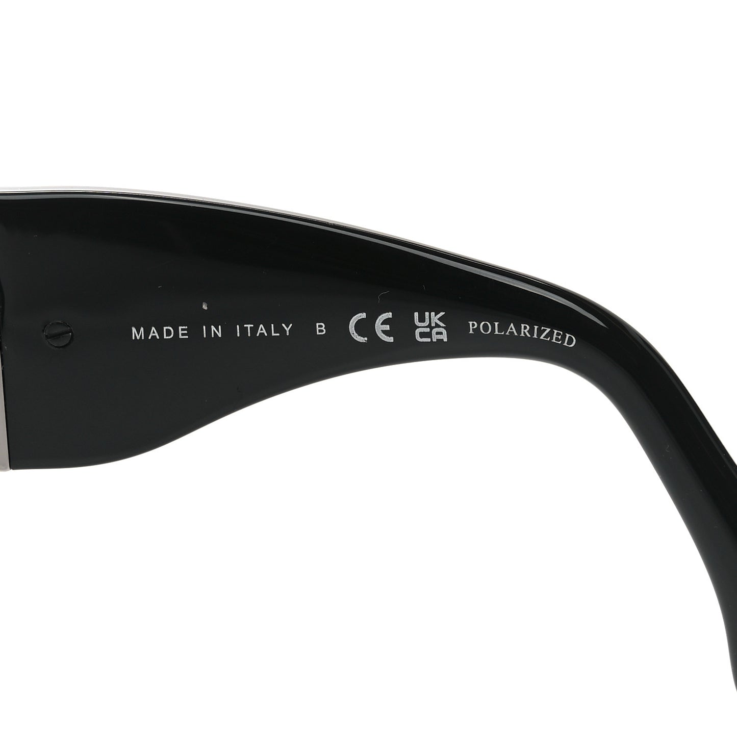 Acetate Calfskin Polarized Square Sunglasses 5473-Q Black