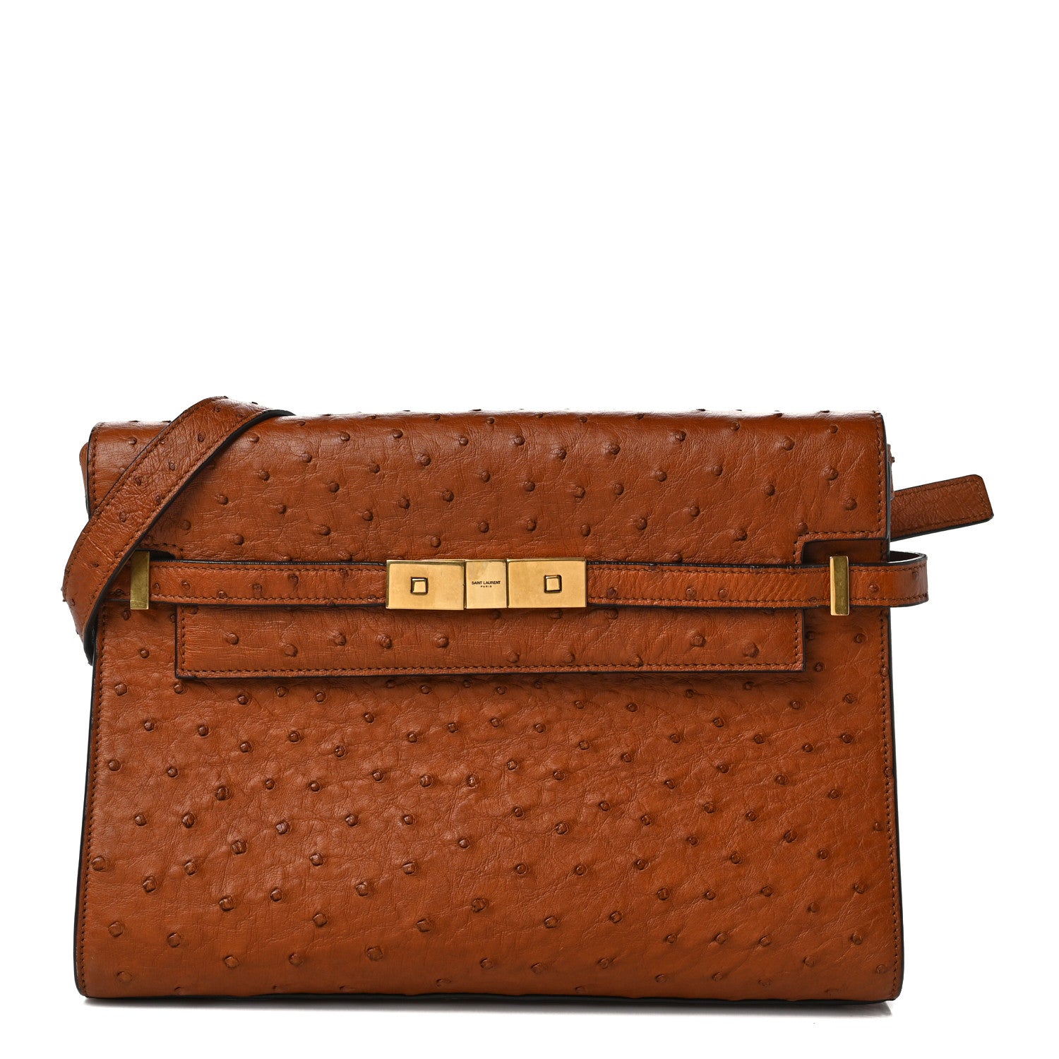 Saint Laurent Ostrich Small Manhattan Shoulder Bag 1 of 9