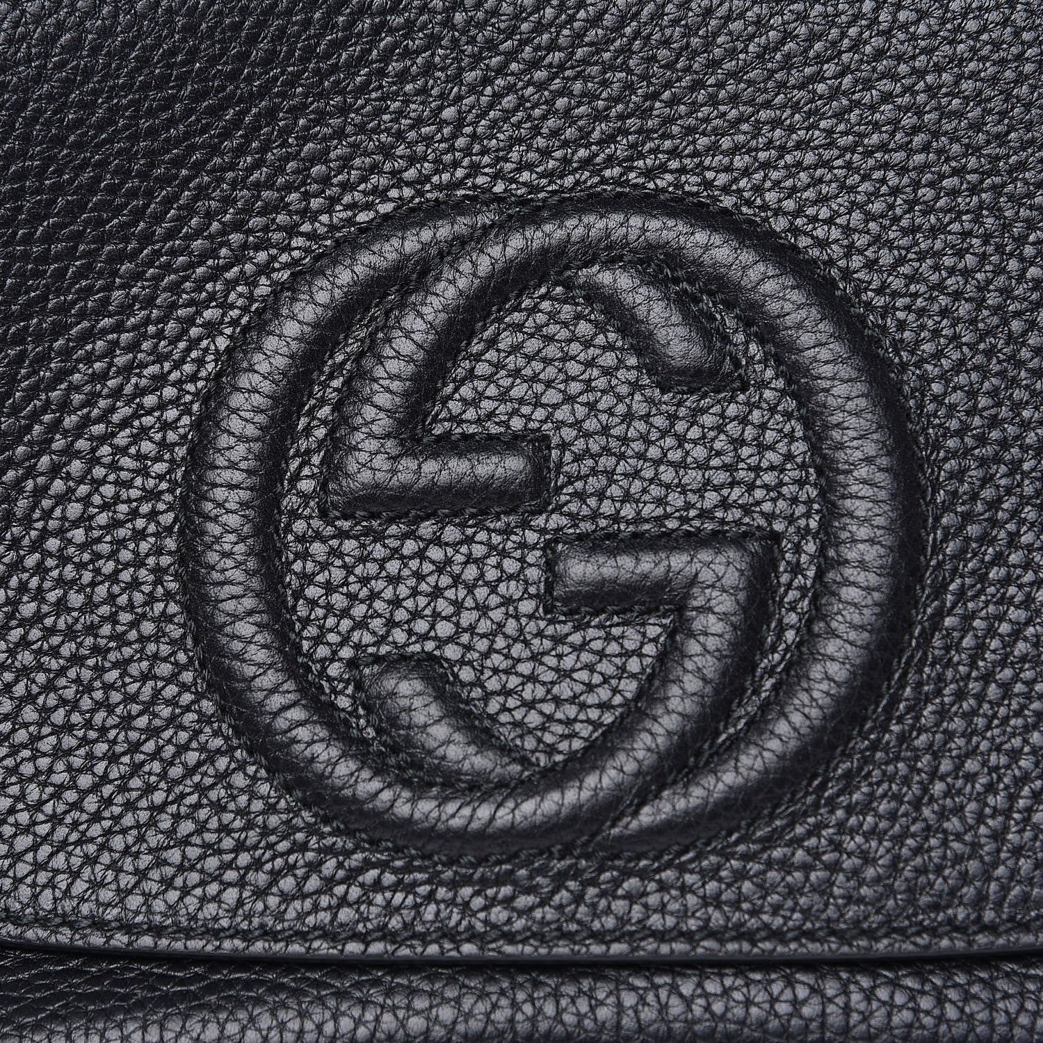 Gucci Pebbled Calfskin Medium Soho Flap Crossbody Black 10 of 10