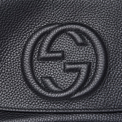 Gucci Pebbled Calfskin Medium Soho Flap Crossbody Black 10 of 10