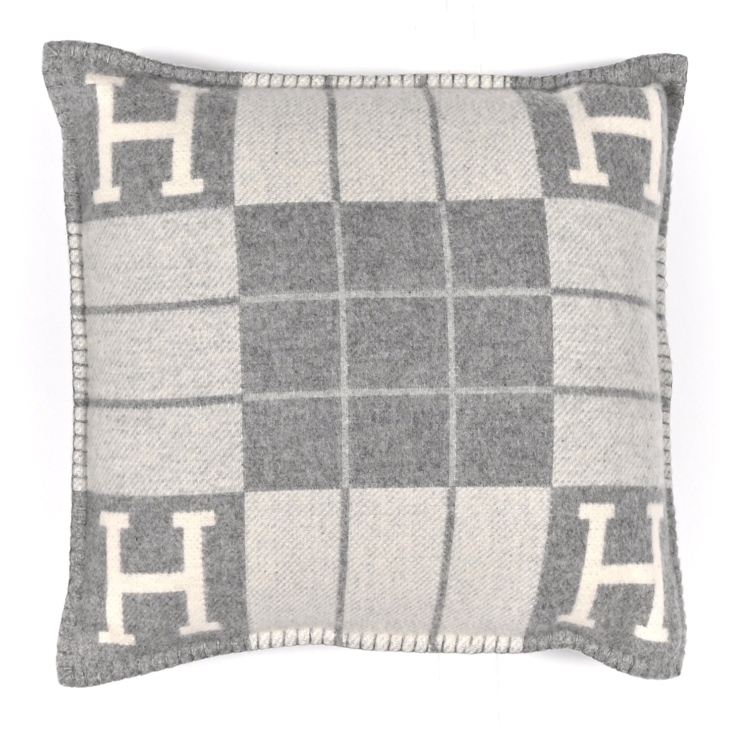Wool Cashmere Avalon III Pillow PM Ecru Gris Clair