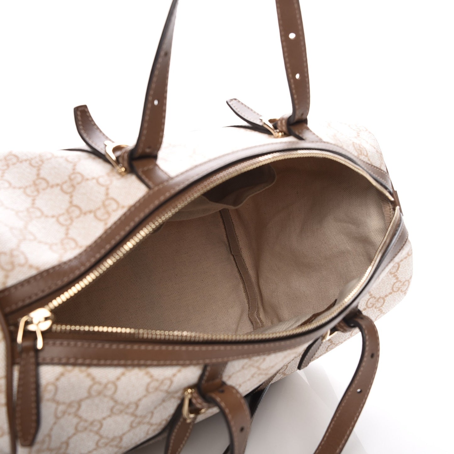 GG Supreme Monogram Calfskin Medium Nice Boston New Mystic White Beige Brown