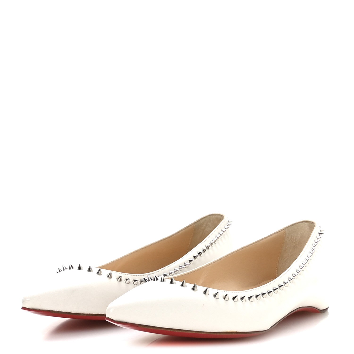 Christian Louboutin Kid Anjalina Flats 37 Snow 4 of 7