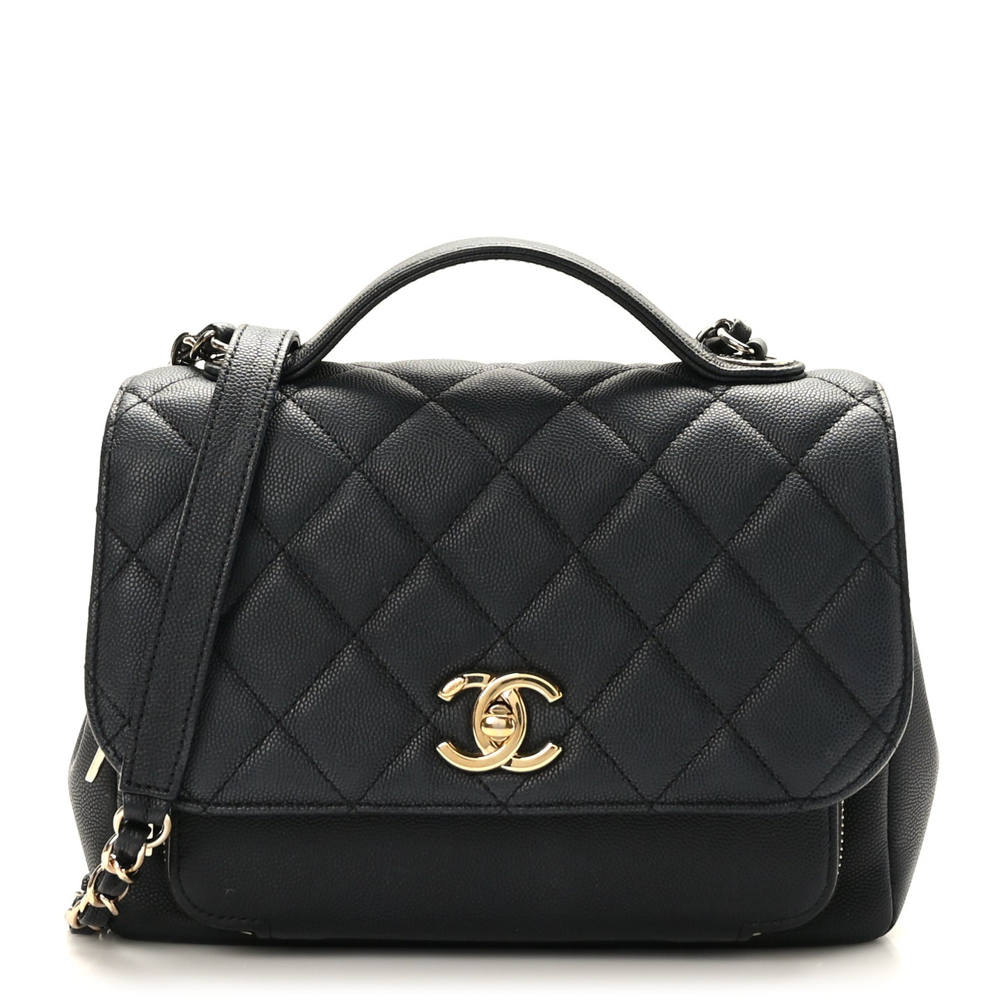 Caviar Quilted Medium Business Affinity Flap Black