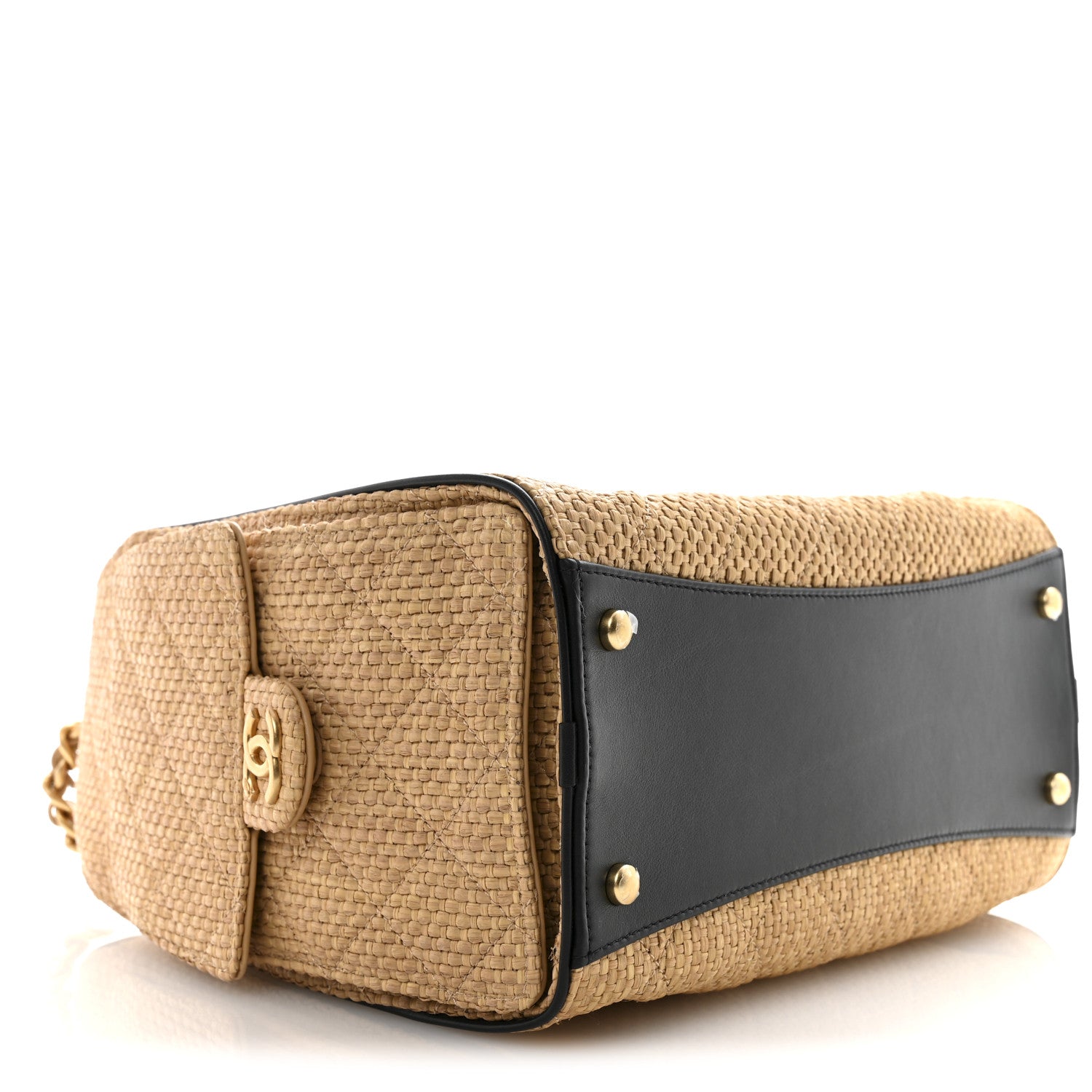 Chanel Raffia Quilted Small Chanel 25 Handbag Beige 1820370