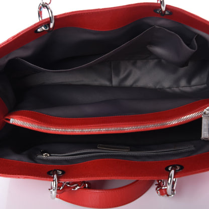 Chanel Caviar Quilted XL Grand Shopping Tote GST Red 5 of 10