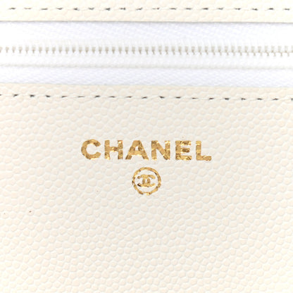 Chanel Caviar Quilted Wallet On Chain WOC White 6 of 12