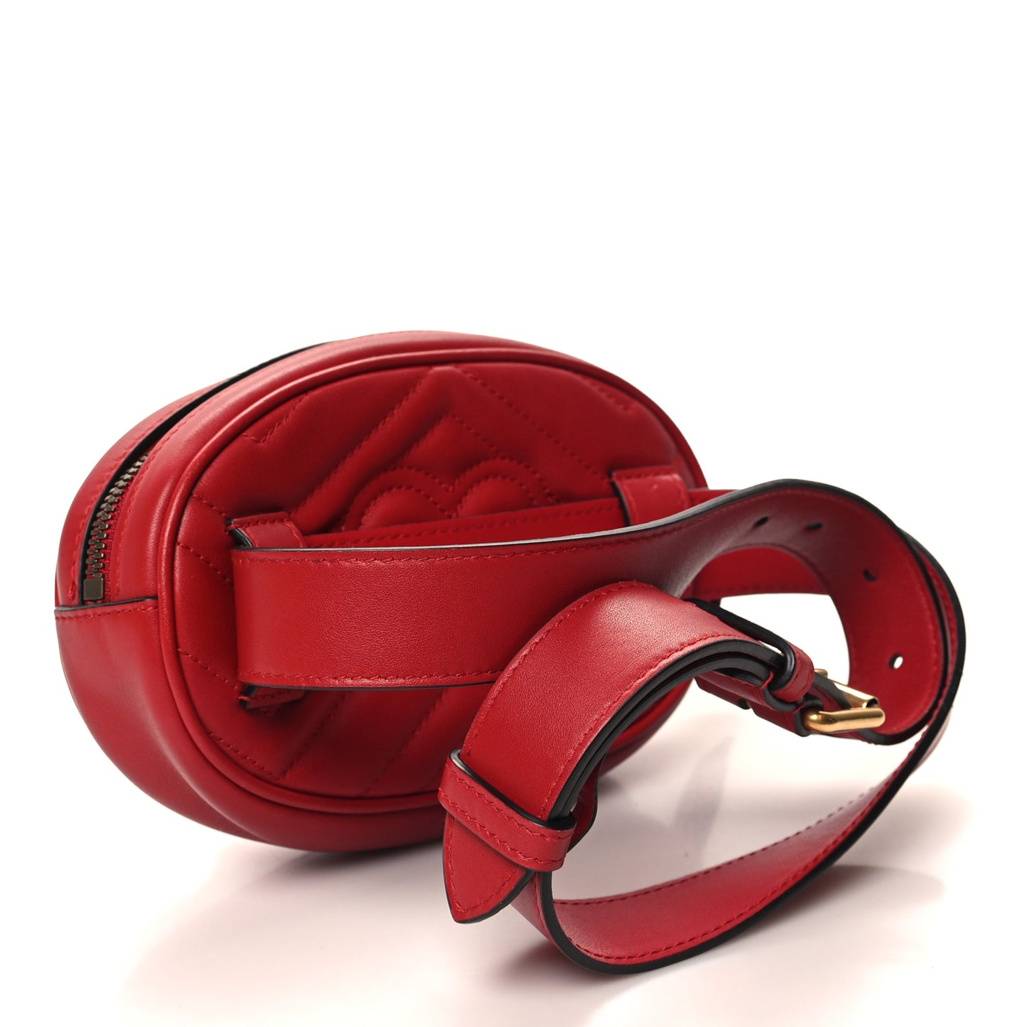 Calfskin Matelasse GG Marmont Belt Bag 85 34 Hibiscus Red