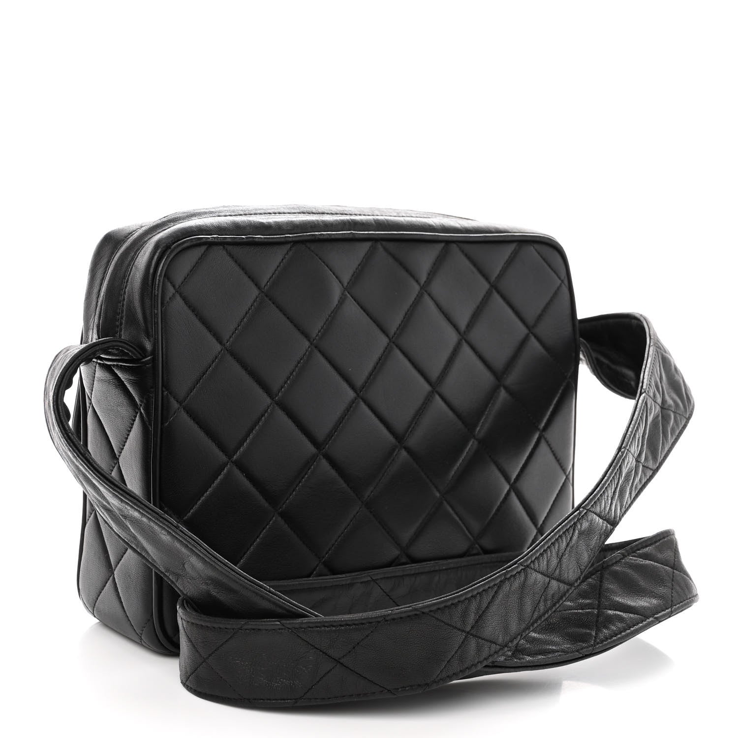 Chanel Lambskin Quilted Tassel Flap Camera Case Black 3 of 10