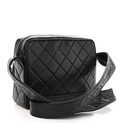 Chanel Lambskin Quilted Tassel Flap Camera Case Black 3 of 10