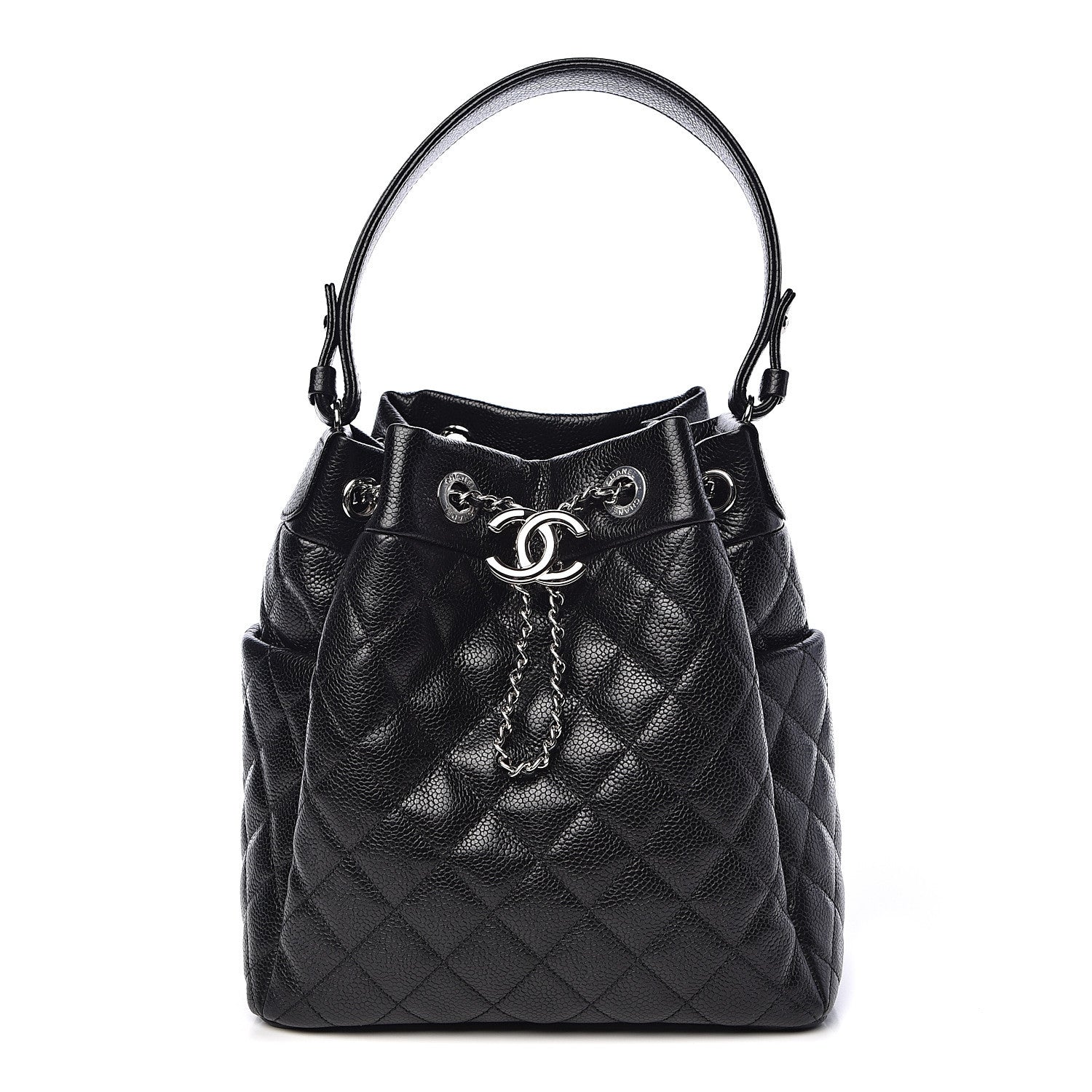 Chanel Caviar Quilted Small Chain Bucket Bag Black 1 of 11