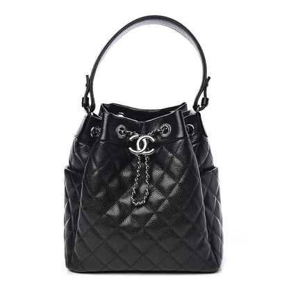 Chanel Caviar Quilted Small Chain Bucket Bag Black 1 of 11