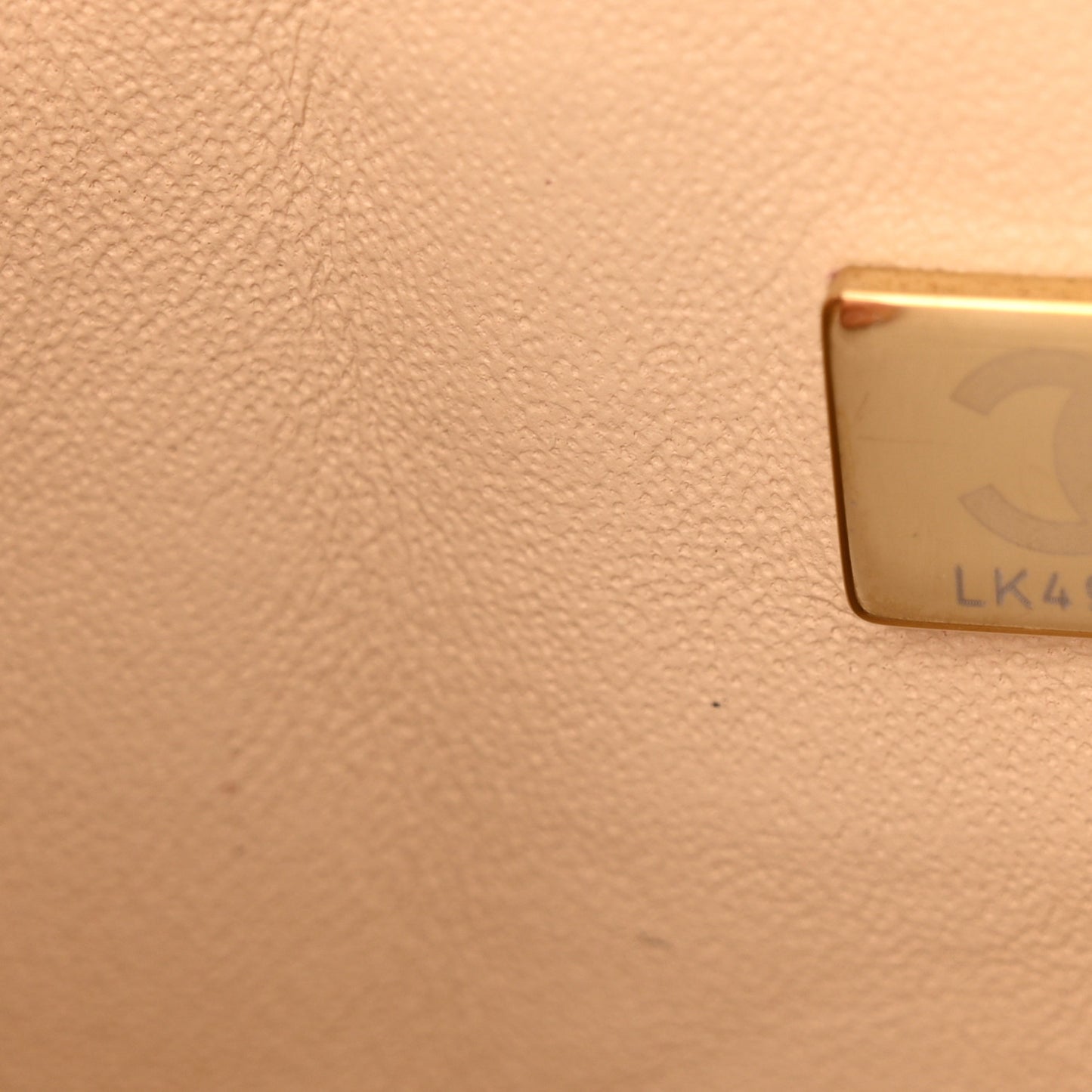 Lambskin Quilted Mini Rectangular Flap Beige Black