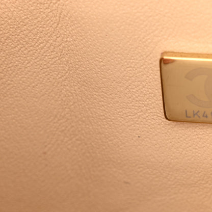 Chanel Lambskin Quilted Mini Rectangular Flap Beige Black 7 of 18