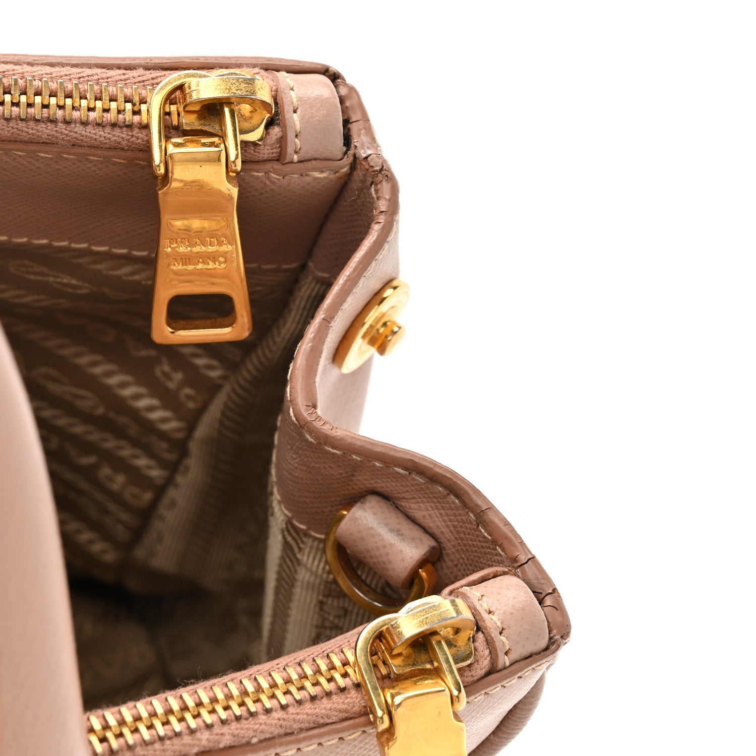 Prada Saffiano Small Galleria Double Zip Tote Cammeo 17 of 19