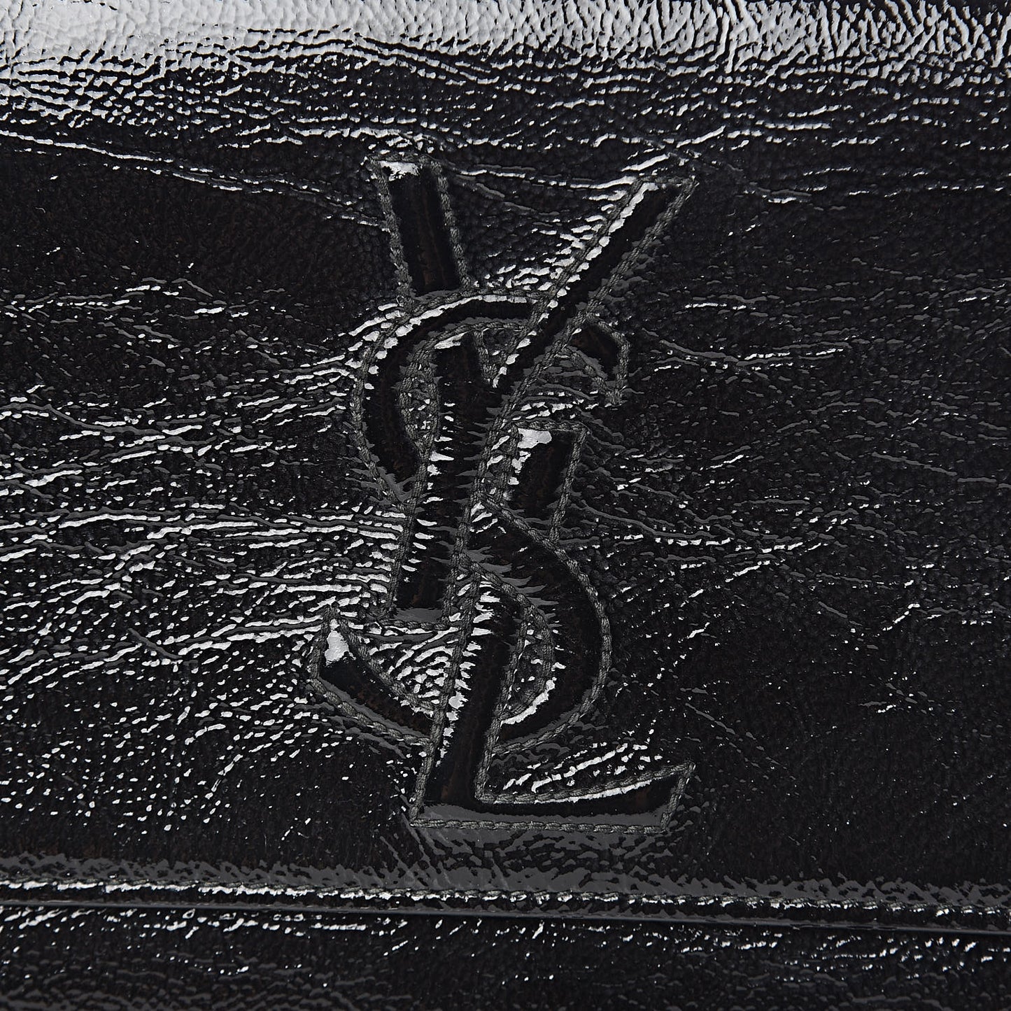 Textured Patent Monogram Large Belle De Jour Clutch Black