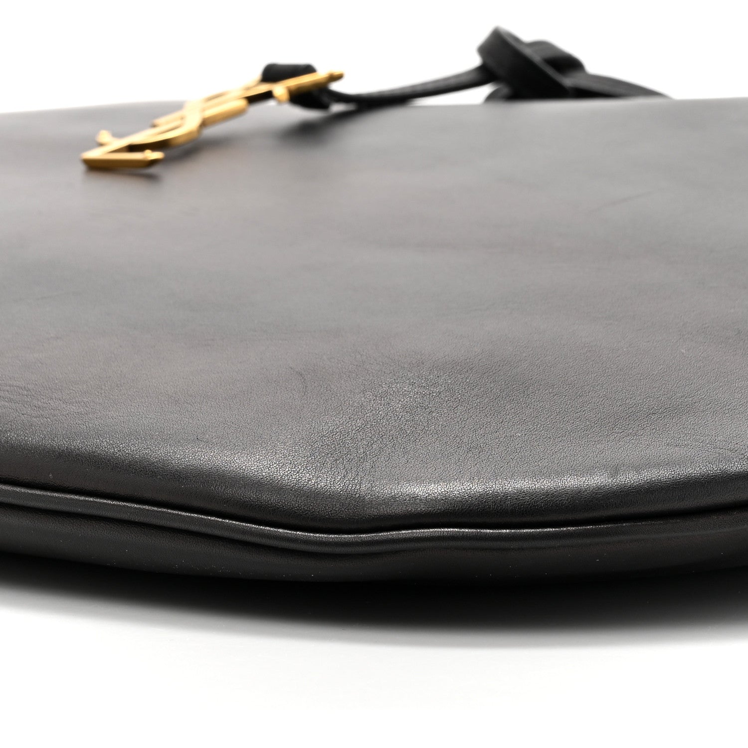 Saint Laurent Smooth Calfskin Paris VII Large Flat Hobo Black 11 of 13
