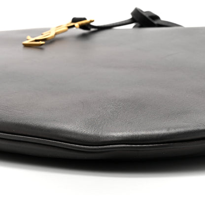Saint Laurent Smooth Calfskin Paris VII Large Flat Hobo Black 11 of 13