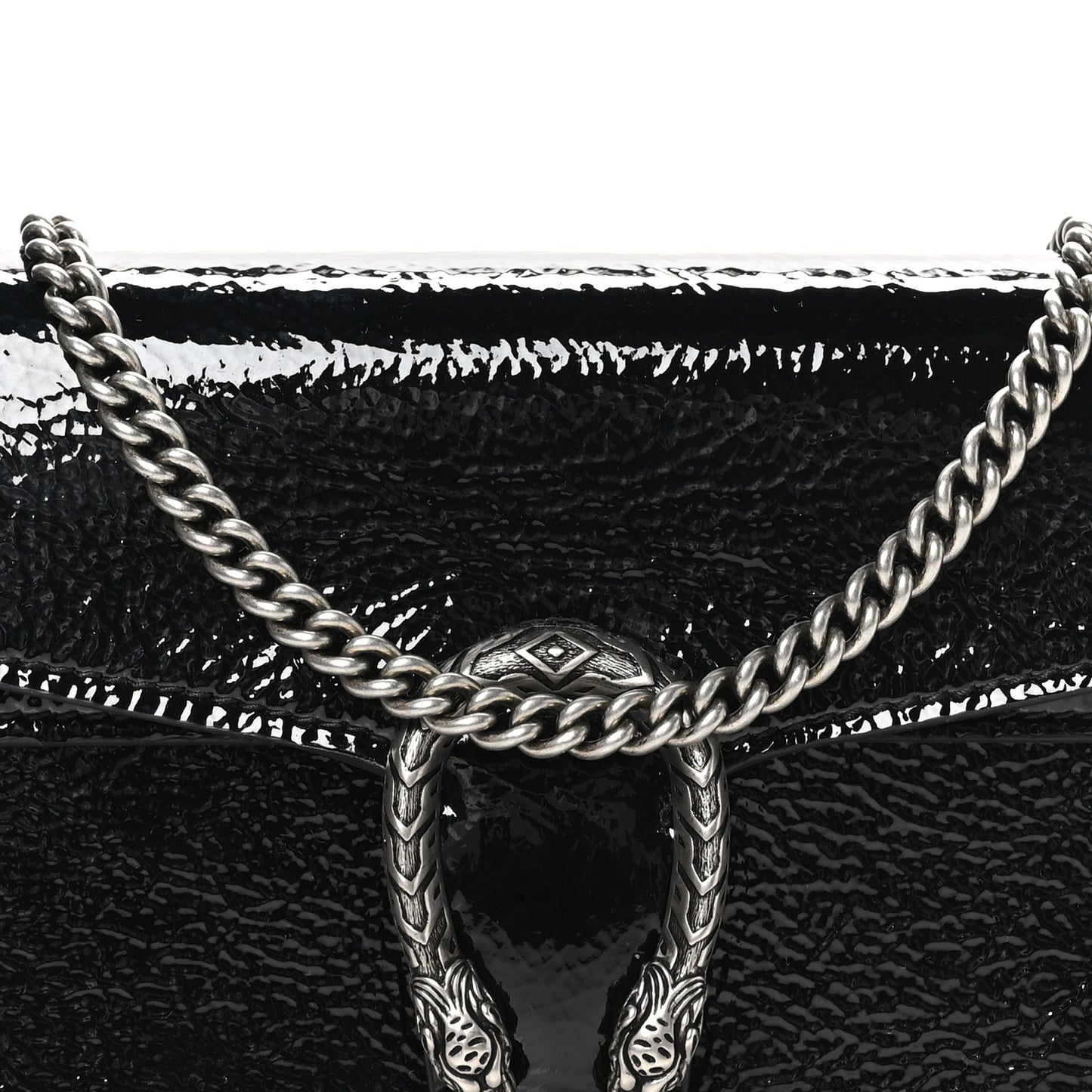 Crinkled Patent Mini Dionysus Shoulder Bag Black