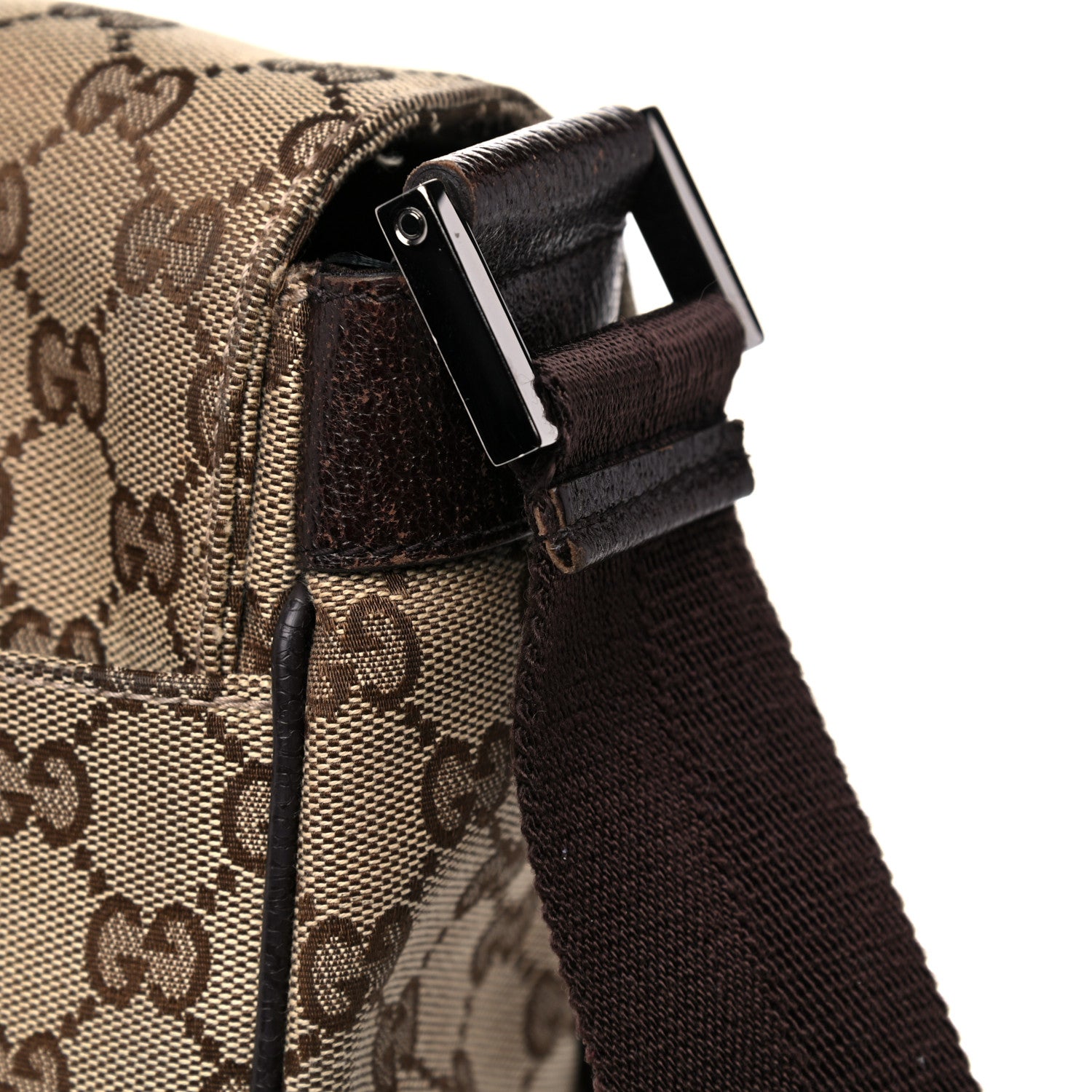 Gucci Monogram Small Flap Messenger Bag Beige Dark Brown 18 of 21