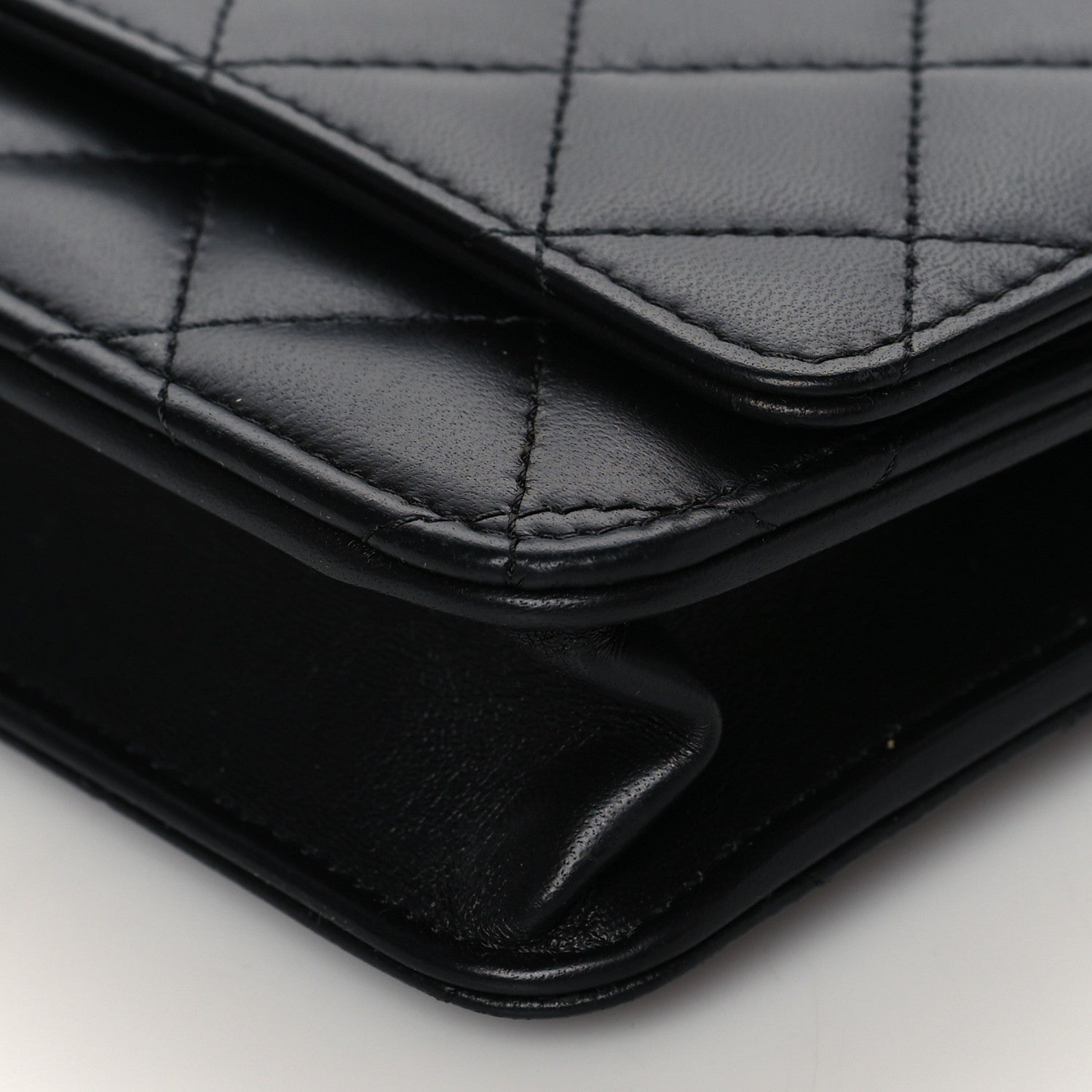 Chanel Lambskin Quilted Wallet On Chain WOC Black 10 of 11