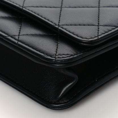 Chanel Lambskin Quilted Wallet On Chain WOC Black 10 of 11