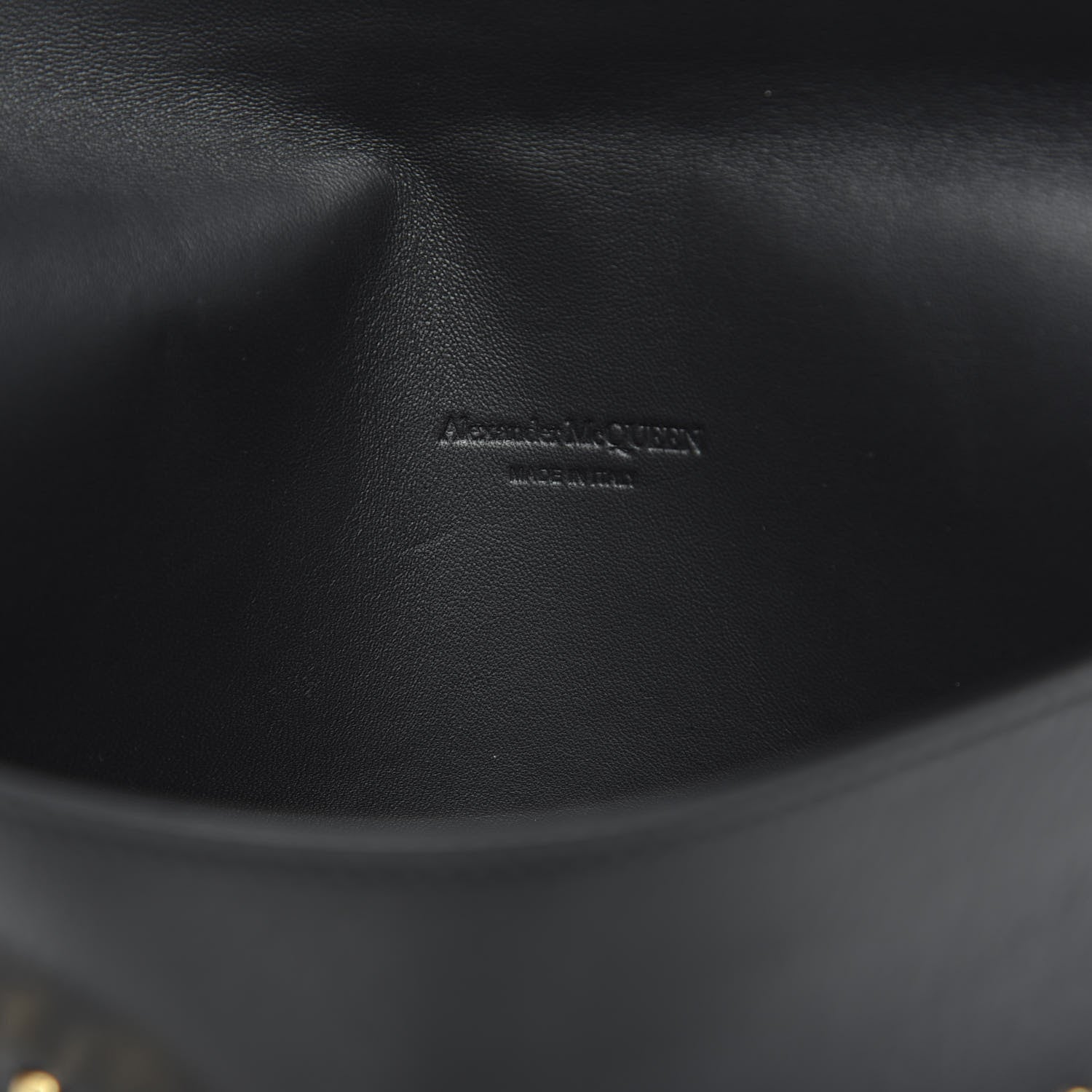 Alexander McQueen Calfskin Studded Skull Envelope Clutch Black 5 of 5