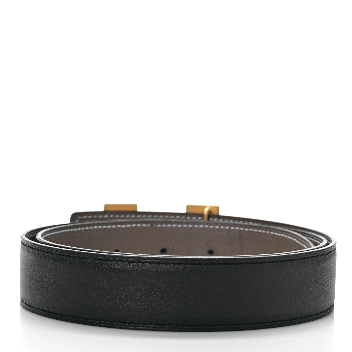 Hermes Swift Epsom 24mm Mini H Belt 90 Black Etoupe 2 of 6