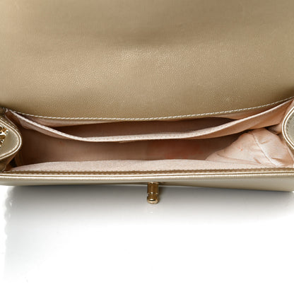 Chanel Metallic Caviar Quilted Medium Boy Flap Light Gold 4 of 10