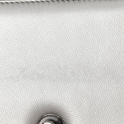 Chanel Metallic Caviar Chevron Quilted Small Boy Flap Silver 7 of 10
