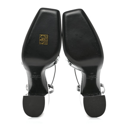 Valentino Garavani Patent Tonal One Stud Ankle Strap 90mm Block Heel Pumps 39 Black 5 of 11