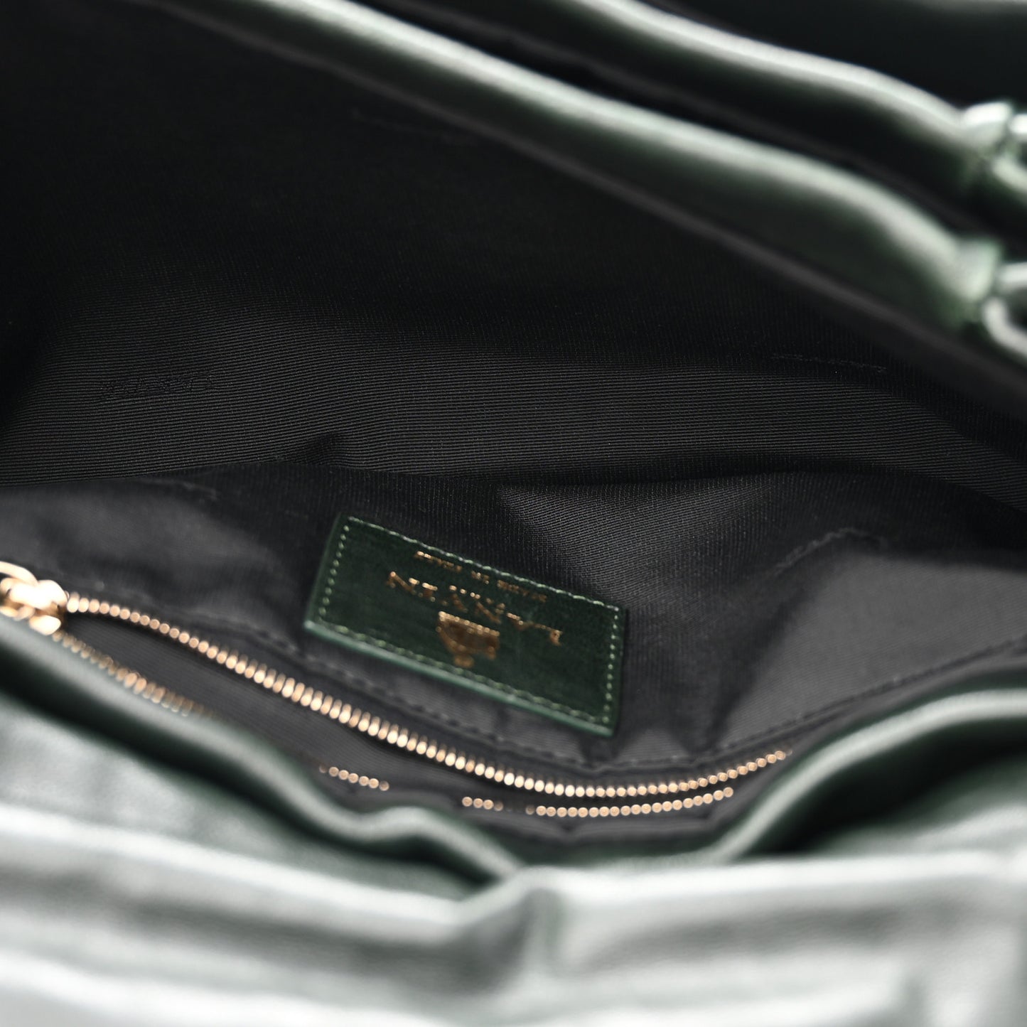 Lambskin Quilted Medium Sugar Flap Shoulder Bag Bottle Green