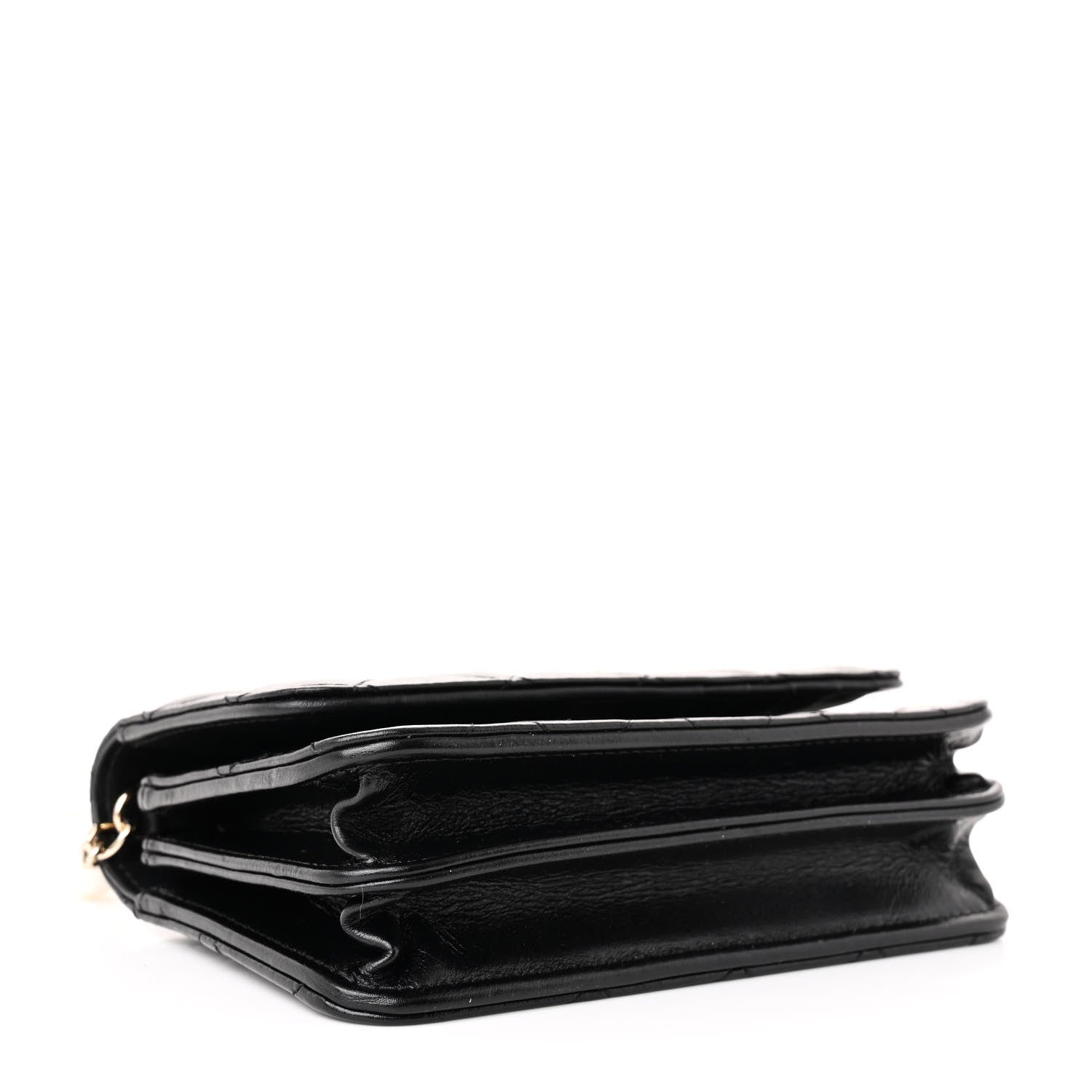 Chanel Calfskin Quilted Mini Maxi Pearls Wallet On Chain WOC Black 4 of 12
