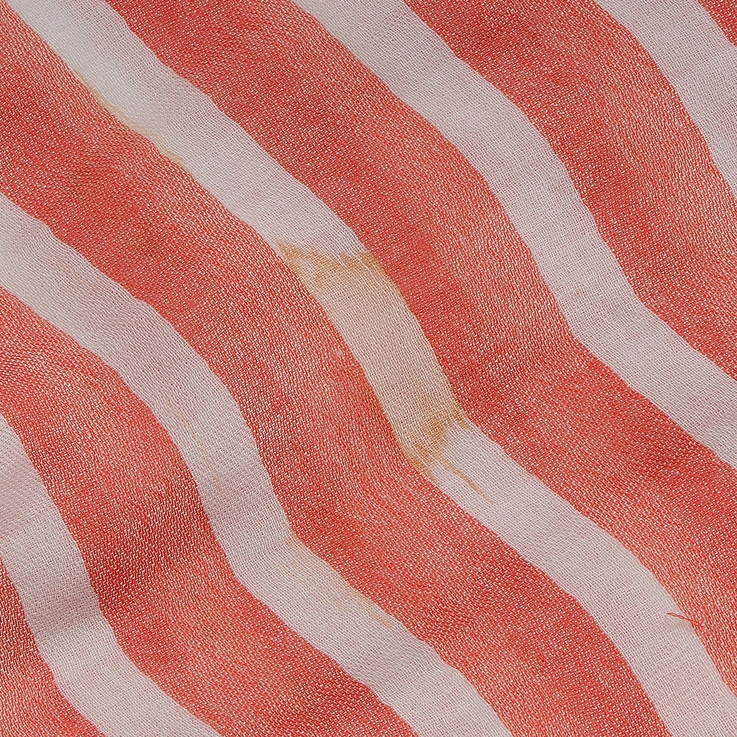 Silk Wool Rayures Shawl Red