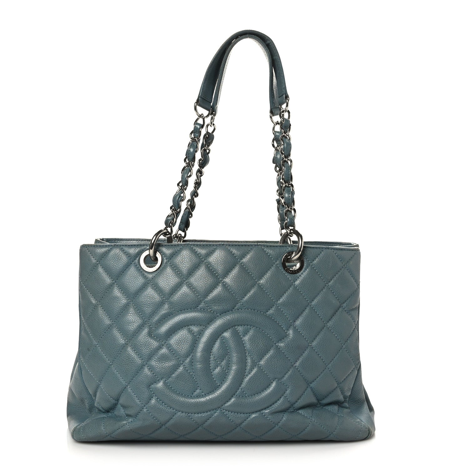 Chanel Caviar Quilted Grand Shopping Tote GST Blue 1 of 11