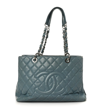 Chanel Caviar Quilted Grand Shopping Tote GST Blue 1 of 11