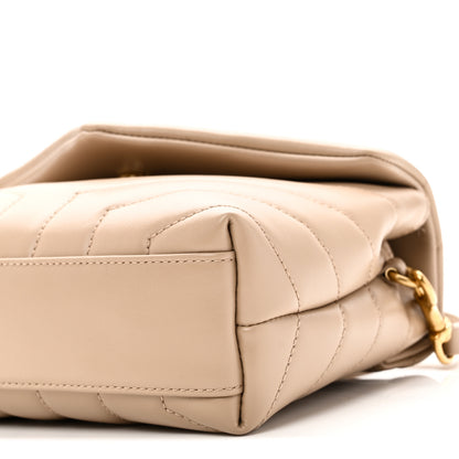 Saint Laurent Calfskin Y Quilted Monogram Toy Loulou Crossbody Bag Dark Beige 10 of 11