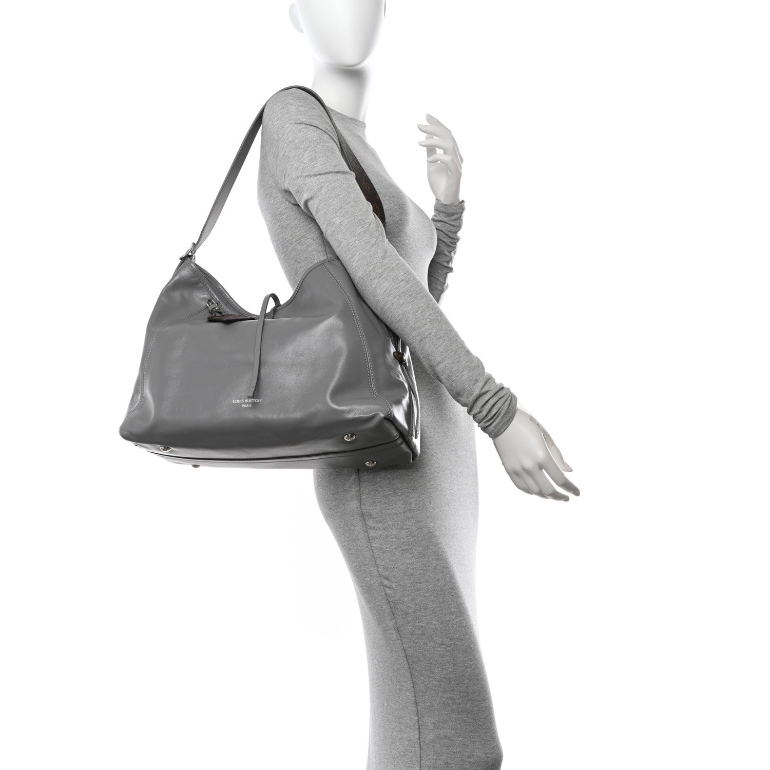 Louis Vuitton Lambskin Carryall MM Trianon Gray 2 of 10