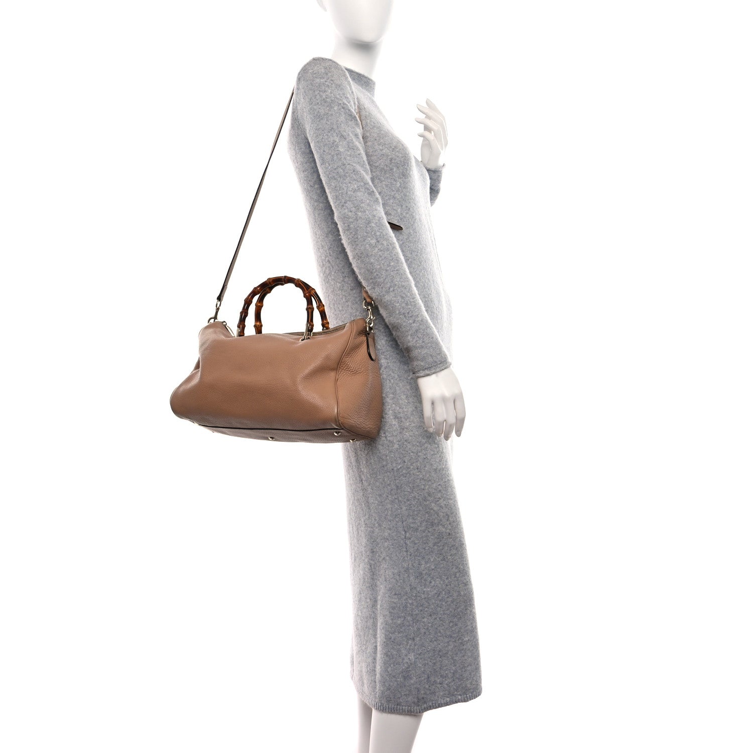 Gucci Calfskin Medium Bamboo Shopper Boston Camelia 2 of 10