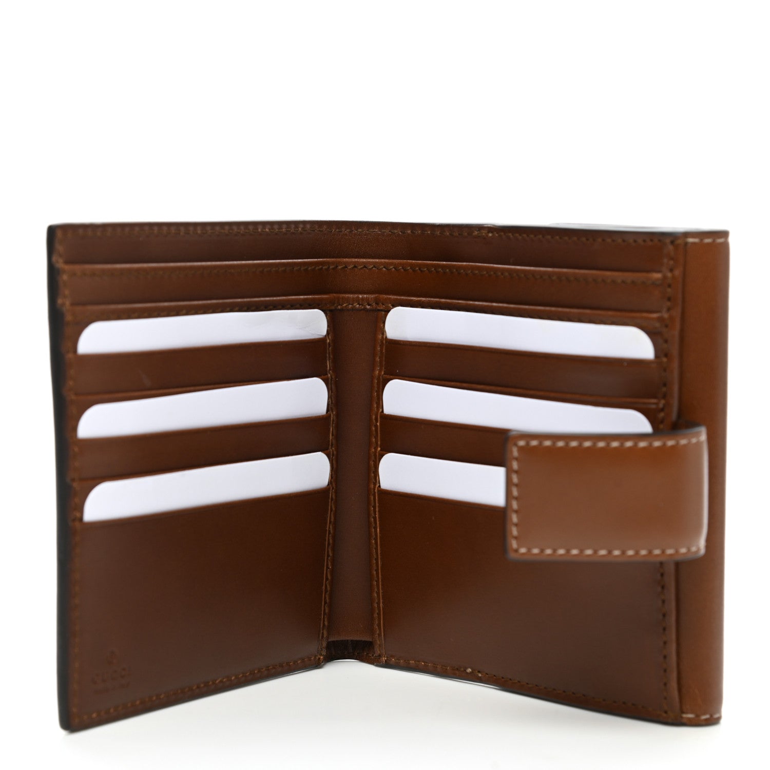 Gucci GG Supreme Monogram French Flap Wallet Brown 5 of 9