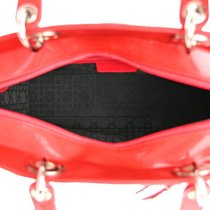 Christian Dior Patent Cannage Large Lady Dior Red 5 of 10