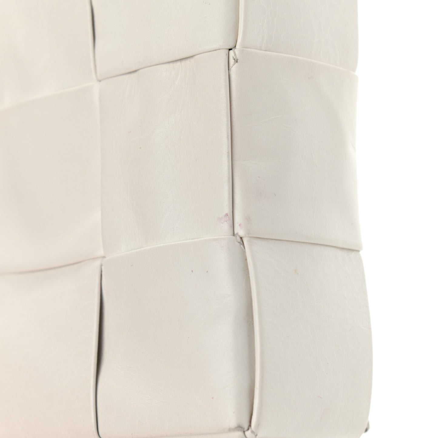 Lambskin Maxi Intrecciato Cassette Crossbody Bag White